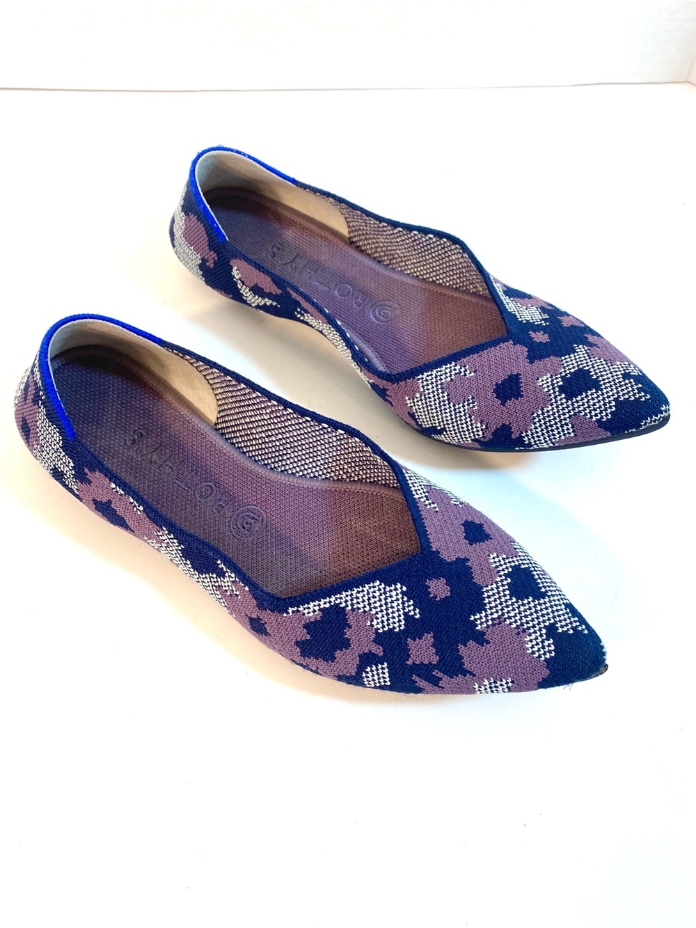 ROTHY'S Botanicamo Violet Purple Blue Pointed Toe Flats Shoes
